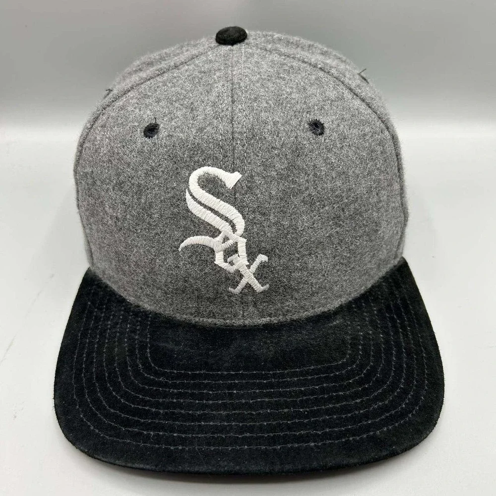 Vintage Chicago White Sox Hat Men Wool Suede Twins Enterprise Strap Back Cap New